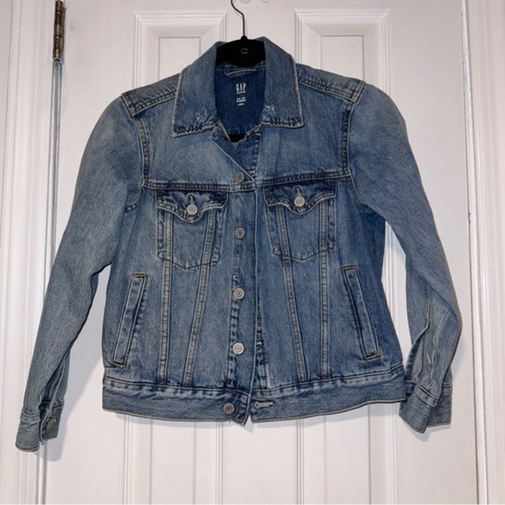 GAP,‎ Boys Denim Distressed Jacket, Size L, Blue
